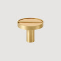 Knopp 1076 | Mässing + Läder | Beige