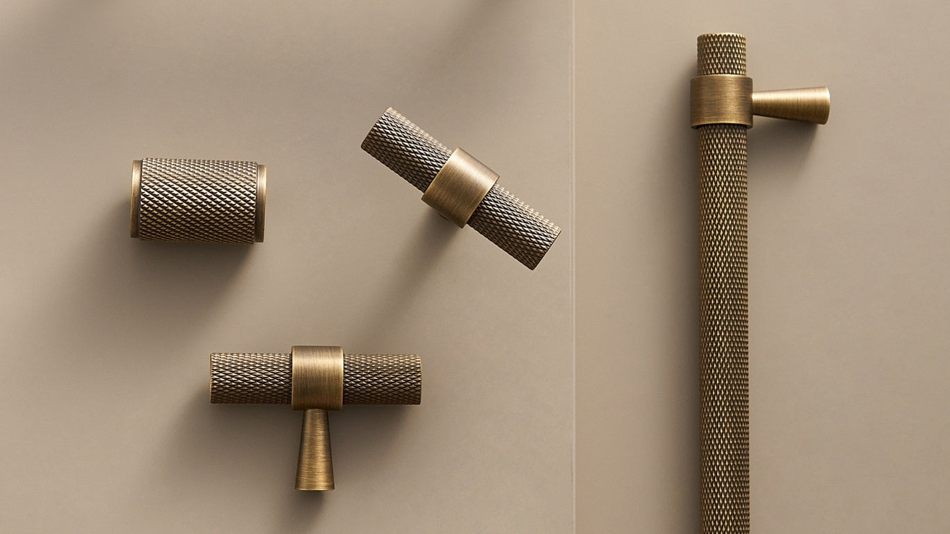 Barra a T CH016 | Zigrinata | Ottone Antico