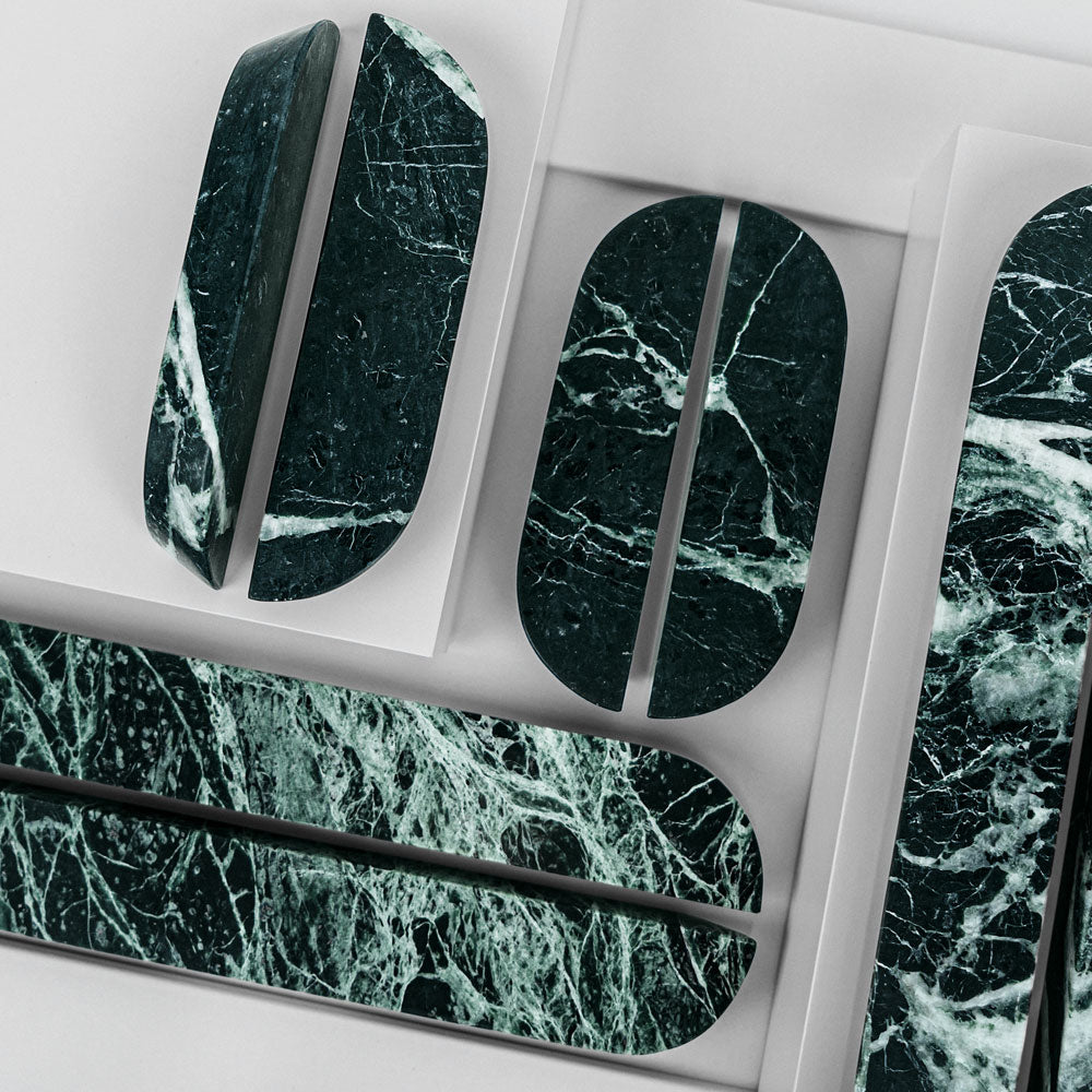 Handle DR103 | Marble | Green Flower (SET)