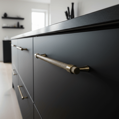 Maniglia CH016 | Zigrinata | Ottone Antico