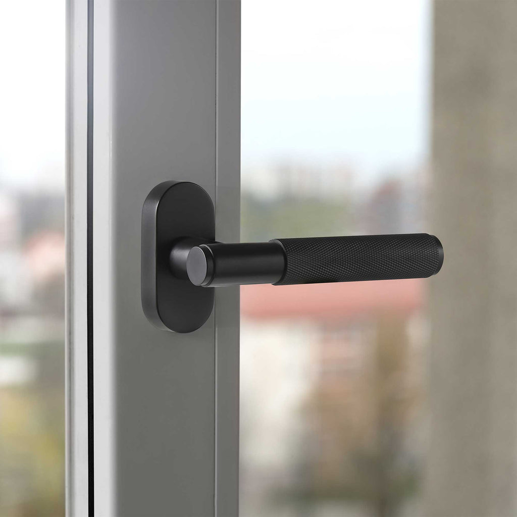 Window handle C01-191C | Knurled | Black