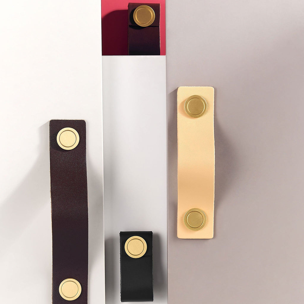 Handtag 1045 | Läder | Beige - Dooroom